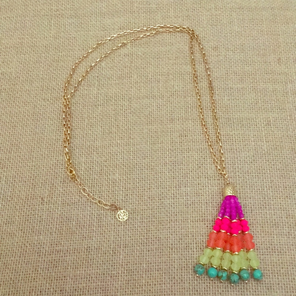 Lilly Pulitzer neon rainbow long necklace